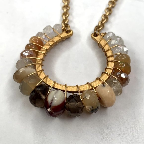 Catherine Page Scout Necklace Gold and Tan Brown - Picture 2 of 5